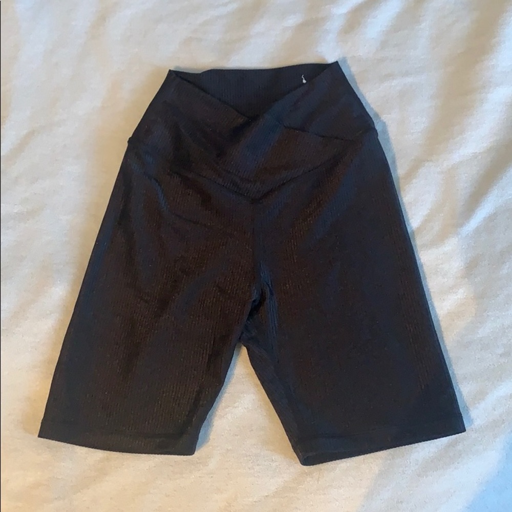 7 inch inseam Black biker shorts